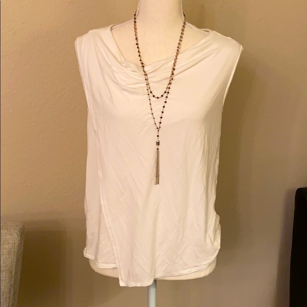 Banana Republic mixed material asymmetrical top